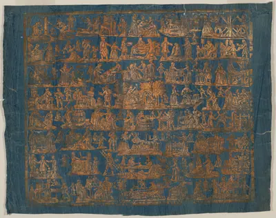 Endpaper with Scenes of the Trades