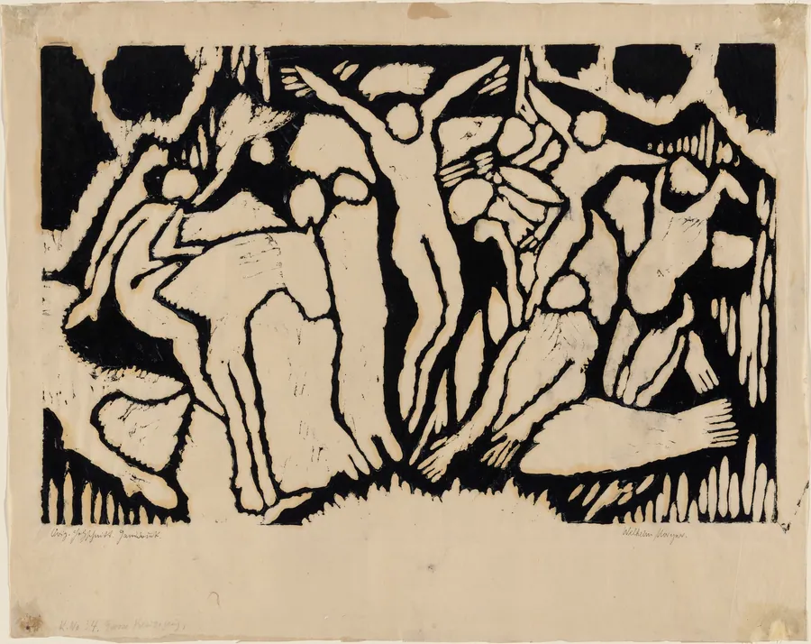 Crucifixion with Horseback Rider by Wilhelm Morgner