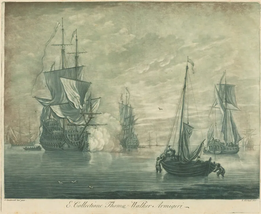 Shipping Scene from the Collection of Thomas Walker by Elisha Kirkall