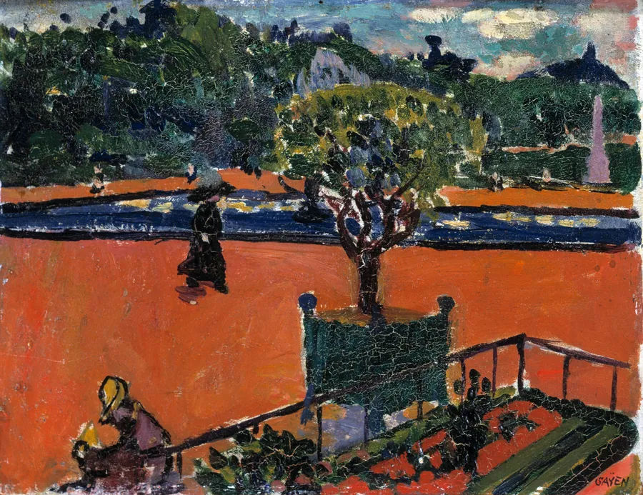 In the Luxembourg Gardens by H. Lyman Saÿen, born Philadelphia, PA 1875-died Philadelphia, PA 1918