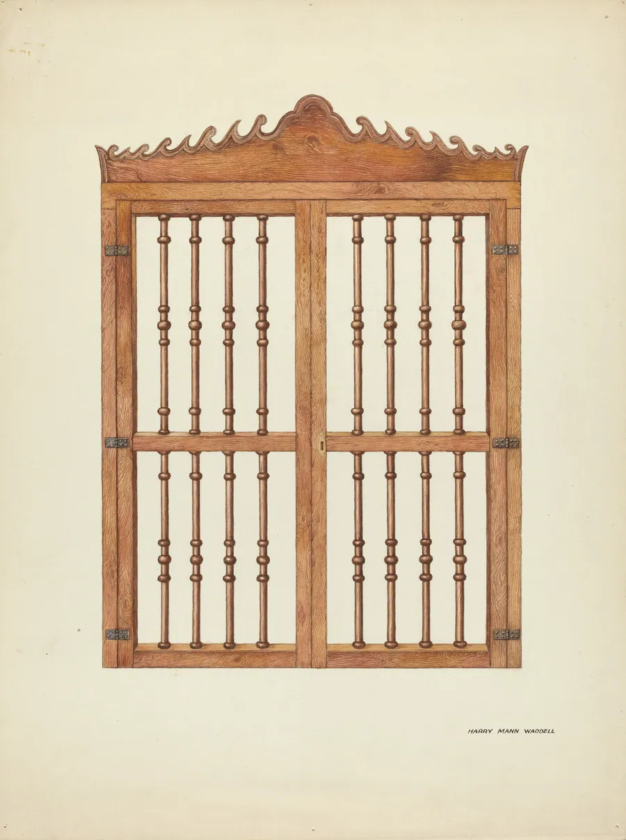 Grille Doors of Wood by Harry Mann Waddell