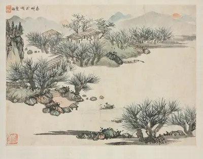 Landscape Album in Various Styles: Spring Plowing