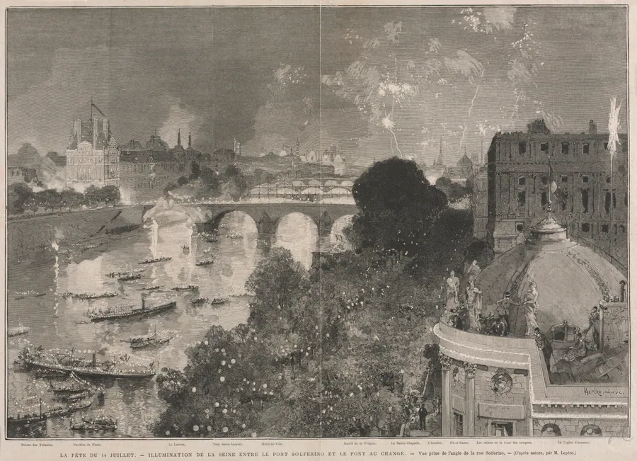 The Festival of 14 July, Illumination of the Place of the Republic (after H. Scott) by Auguste Louis Lepère