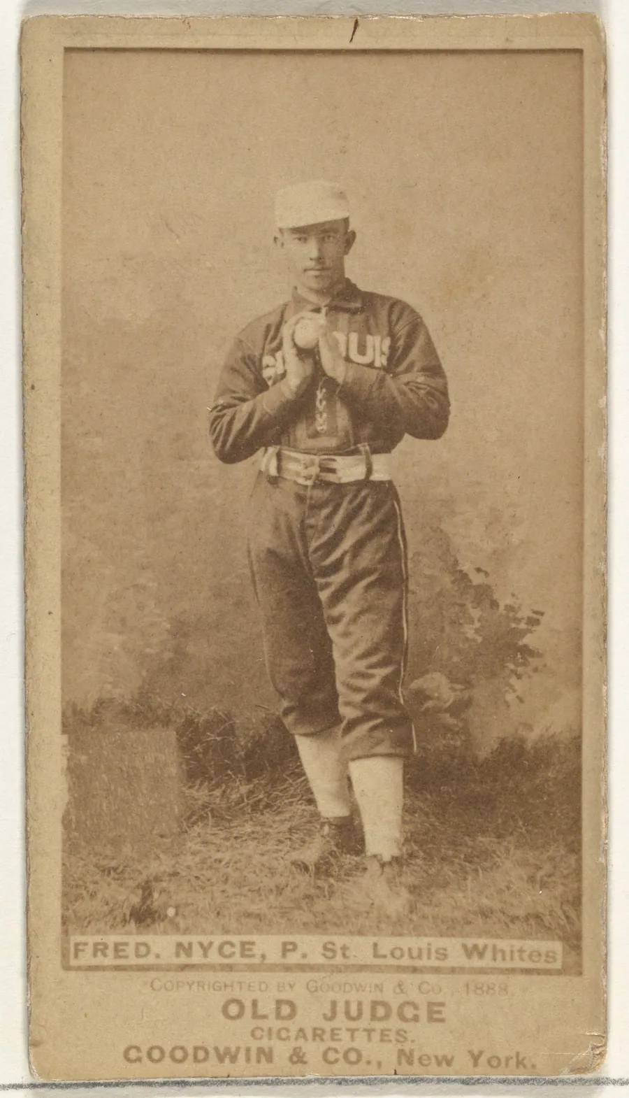 Nyce, Pitcher, St. Louis Whites, from the Old Judge series (N172) for Old Judge Cigarettes by Goodwin & Company