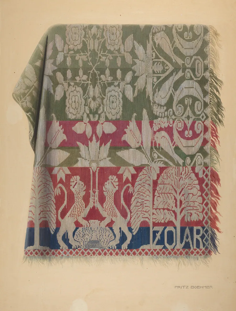 Zoar Jacquard Coverlet by Fritz Boehmer