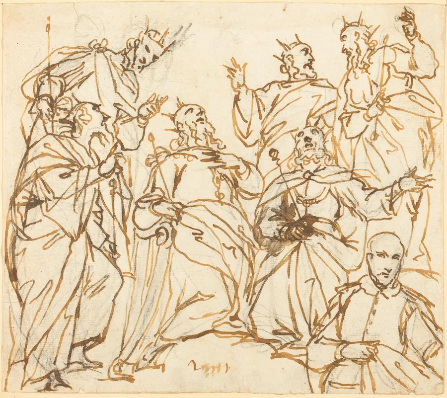 David and the Patriarchs with a Donor by Giovanni Battista Maganza II