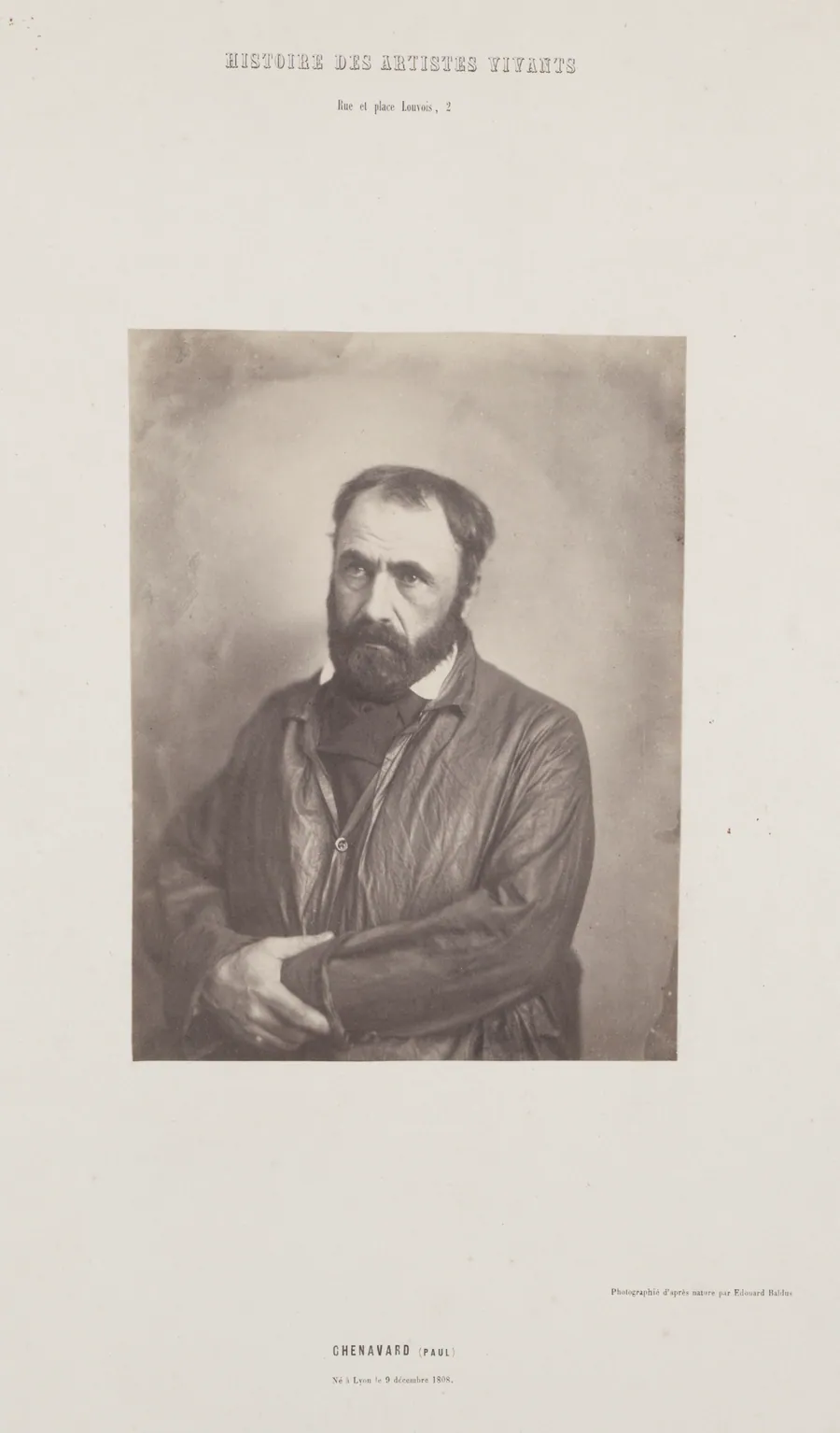 Portrait of Paul Chenavard, from the series "Histoire des Artistes Vivants" by Édouard Baldus