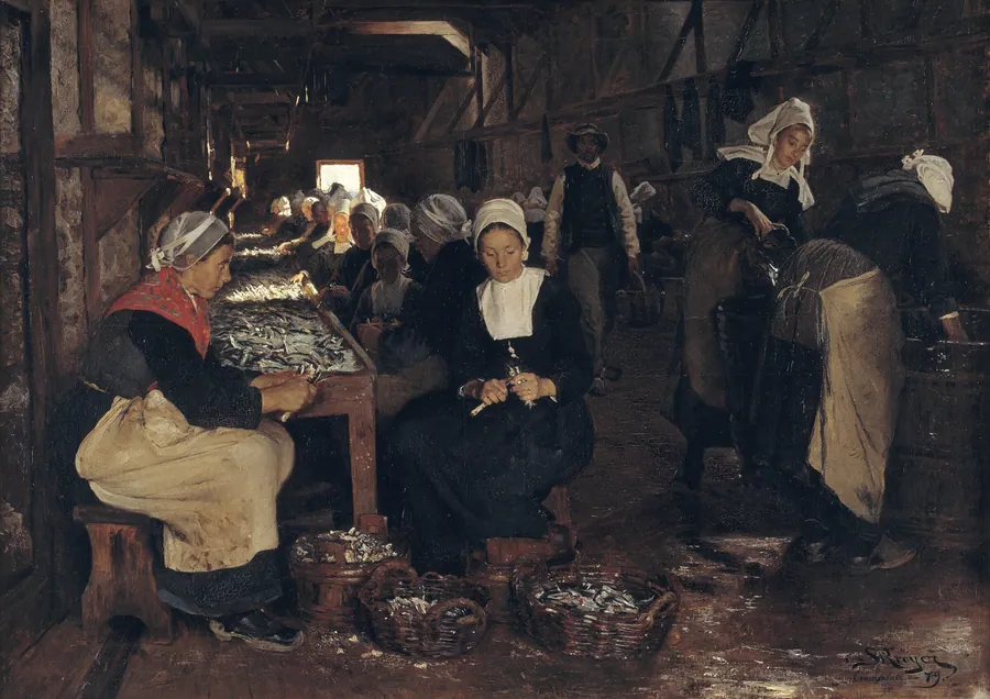 Et sardineri i Concarneau by P.S. Krøyer