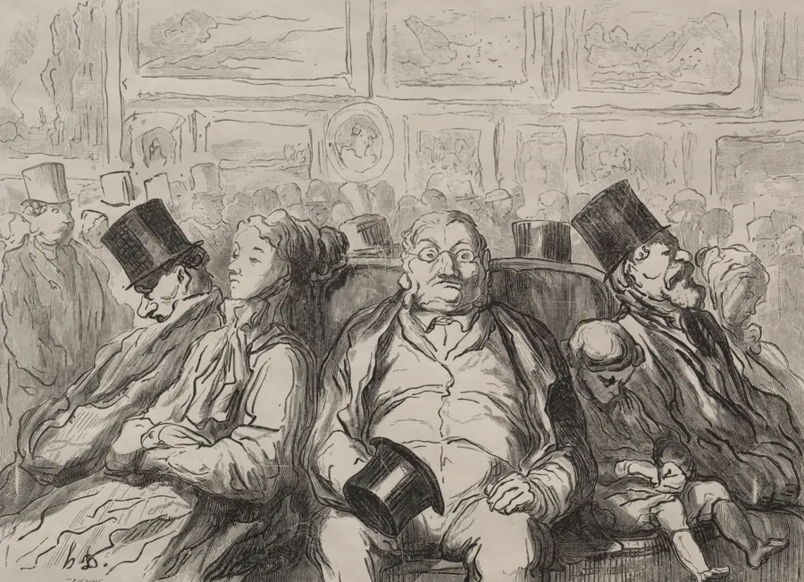 Paris, The Great Art Exhibition: A Moment of Rest in the Salon Carré by Honoré Daumier
