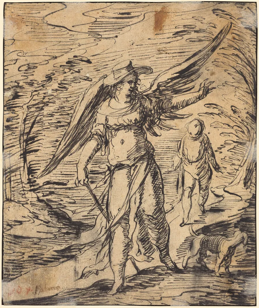 Tobias and the Angel [verso] by Hermann Weyer