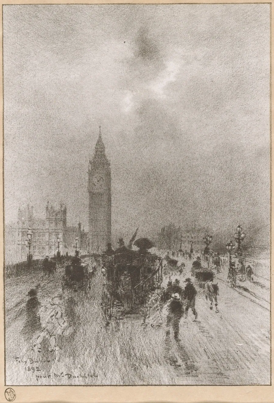 The Victoria Clock Tower London by Félix-Hilaire Buhot