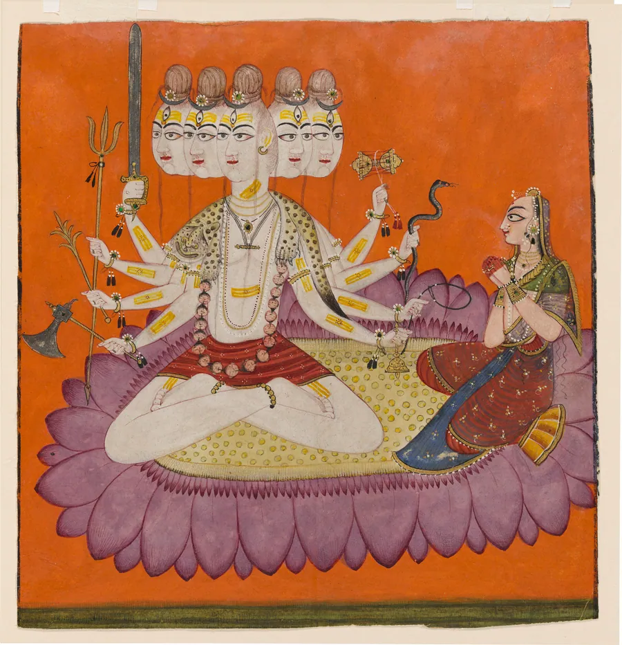 Sadashiva worshipped by Parvati by Attributed to Devidasa (Indian, active 1690-1695)