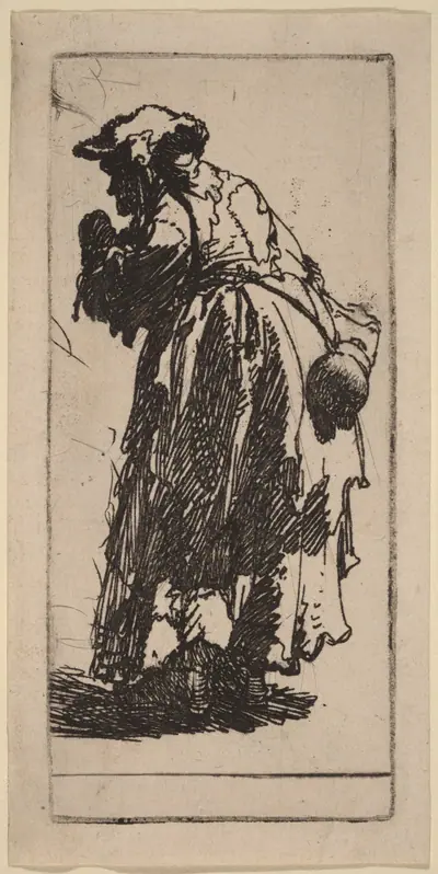 Old Beggar Woman with a Gourd