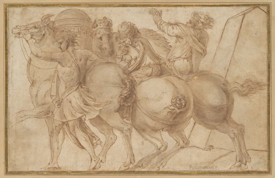 Frieze with Three Horsemen by Polidoro da Caravaggio