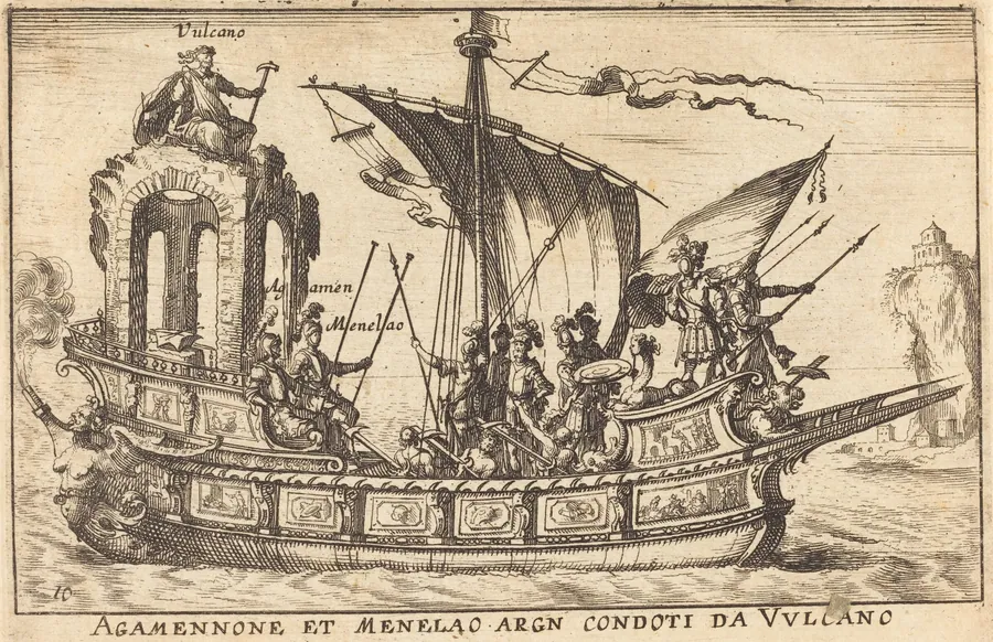 Agamennone et Menelao argn condoti da Vulcano by Balthasar Moncornet