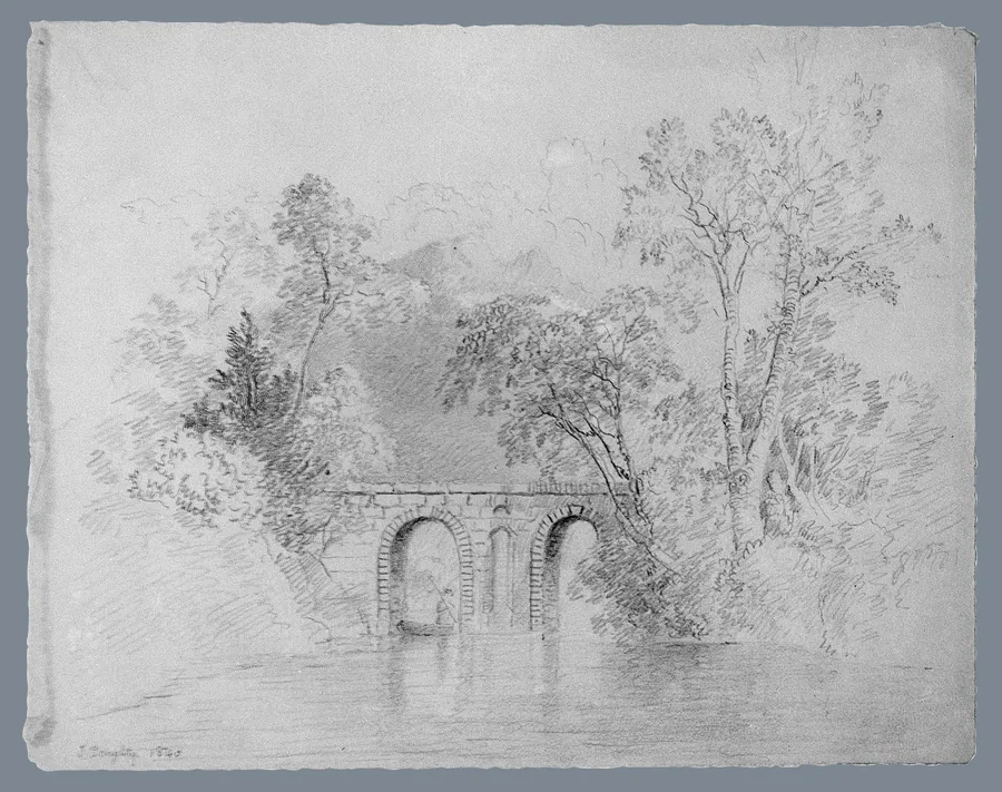 River Scene (from McGuire Scrapbook) by Thomas Doughty