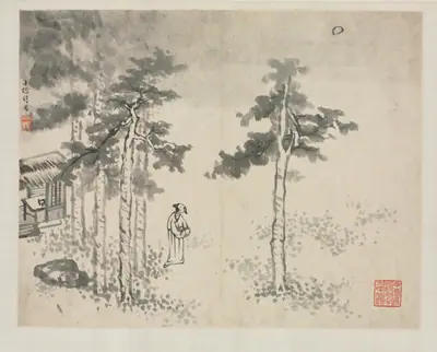 Landscape Album in Various Styles: Shibiao Waiting for the Moon