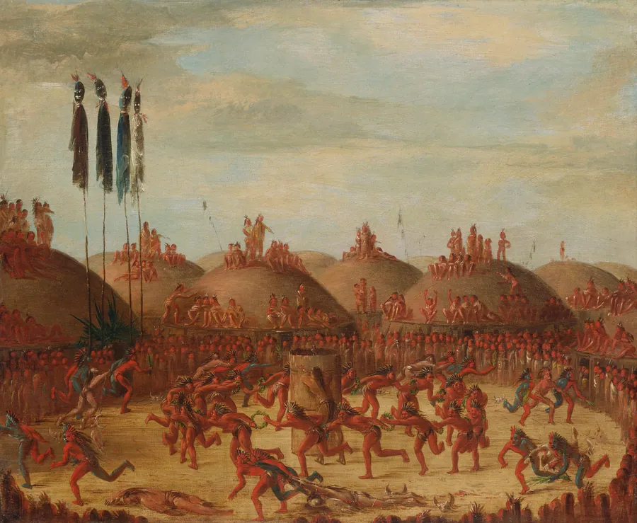 The Last Race, Mandan O-kee-pa Ceremony by George Catlin, born Wilkes-Barre, PA 1796-died Jersey City, NJ 1872