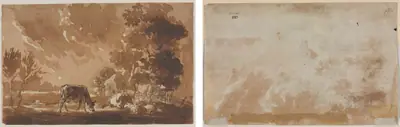 Landscape with Cattle (recto) Cattle (verso)