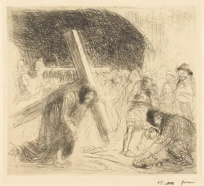 Le Christ portant sa croix (7e planche) (Christ Carrying the Cross) (seventh plate)