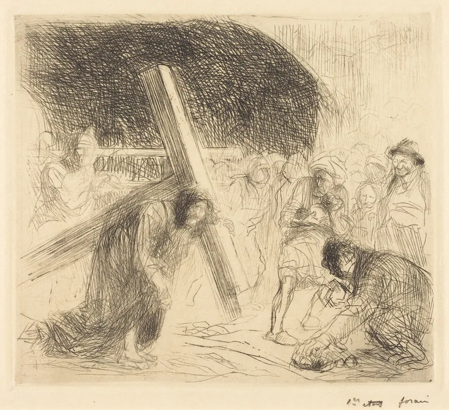 Le Christ portant sa croix (7e planche) (Christ Carrying the Cross) (seventh plate) by Jean-Louis Forain