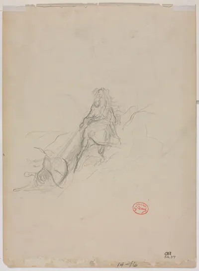 Sketch of Hunting Scene (verso)