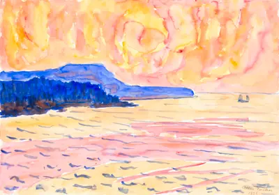 Watercolor no. 6, Blue Coast