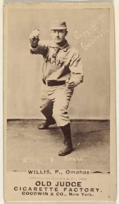 Willis, Pitcher, Omaha Omahogs/ Lambs, from the Old Judge series (N172) for Old Judge Cigarettes