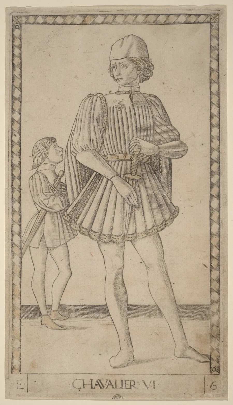 Chavalier (Knight) by Master of the E-Series Tarocchi