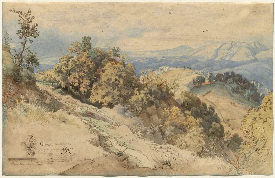 Sun and Rain in the Serpentara near Olevano by Carl Wilhelm Müller
