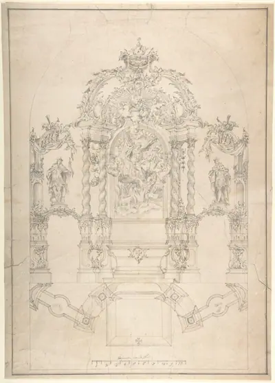 Design for an Alter with Saint Michael and the Dragon
