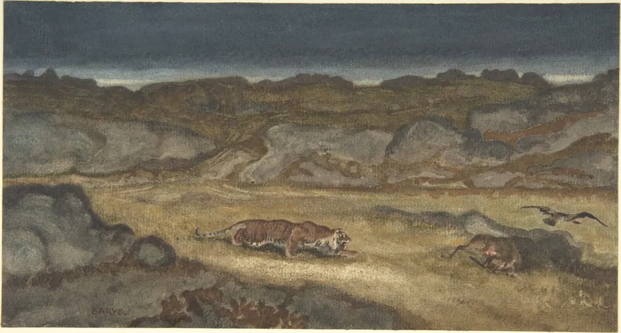 Tiger Stalking Prey by Antoine-Louis Barye