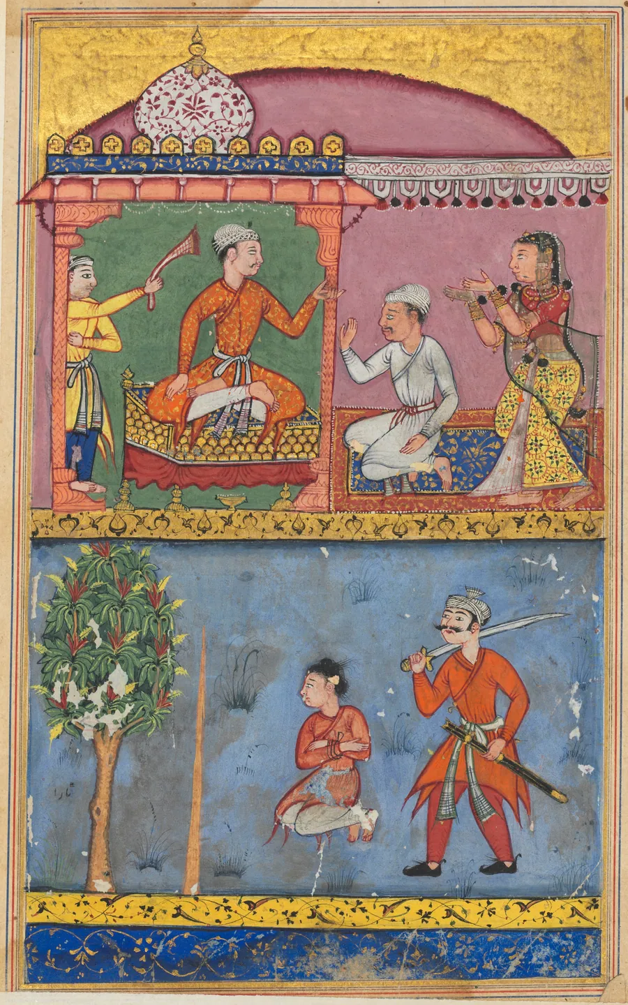 The handmaiden appeals for justice and the prince is taken to the execution site for the fourth time, from a Tuti-nama (Tales of a Parrot): Eighth Night by Tara 2