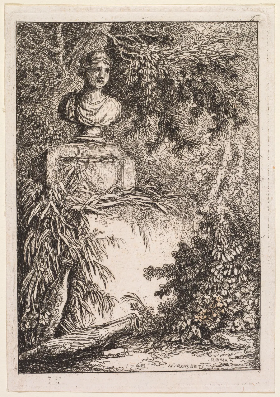 Les Soirées de Rome:  Le Buste by Hubert Robert