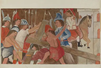 Station of The Cross No. 3: "Jesus Falls the First Time"