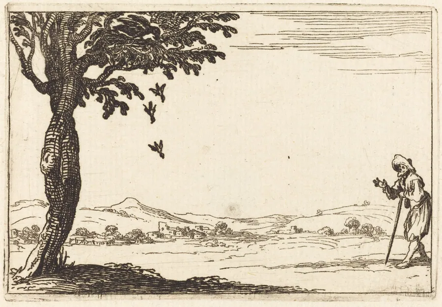 The Crow and her Young by Jacques Callot