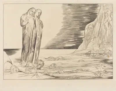 The Circle of the Traitors; Dante's Foot Striking Bocca degli Abbate