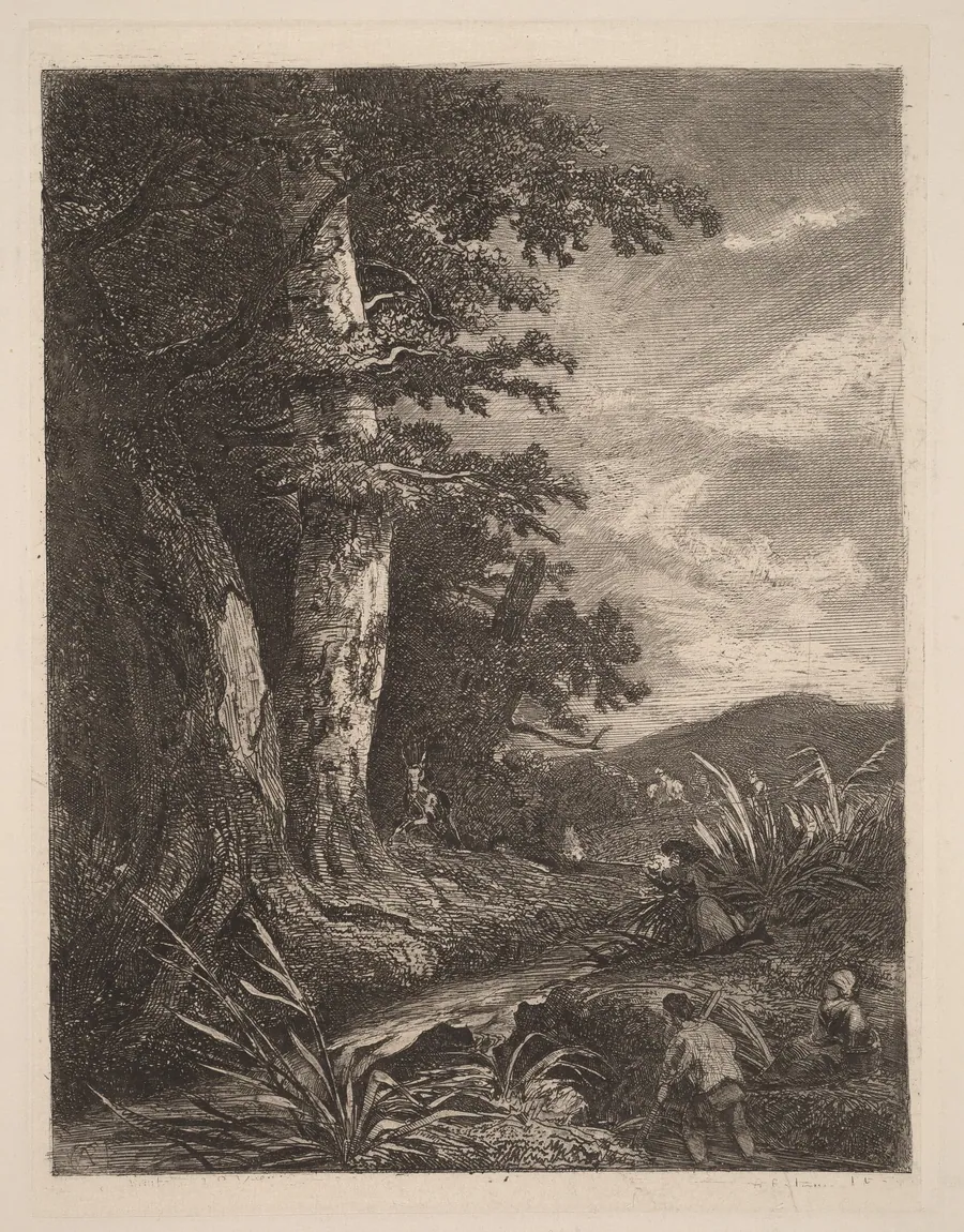 Deer by a Stream by Alexandre Calame