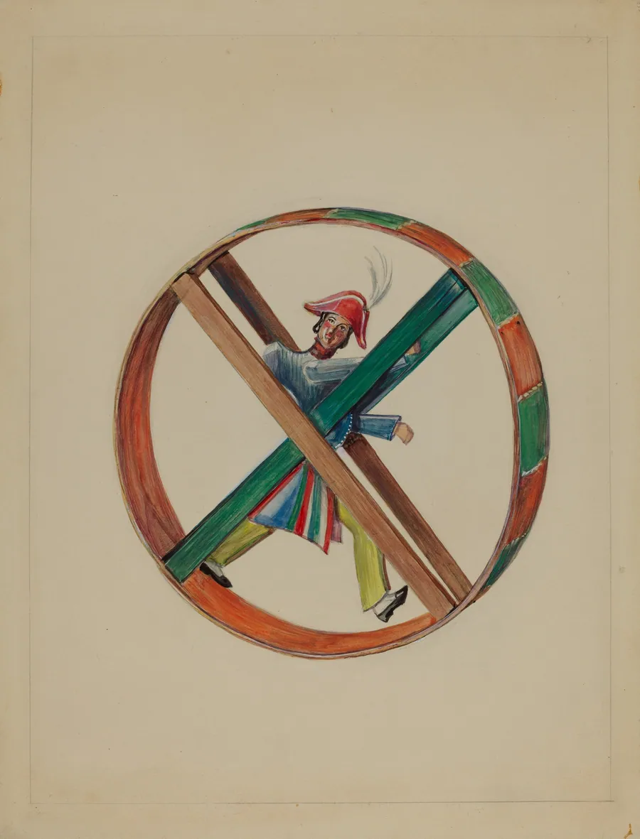 Wheel with Figure by American 20th Century