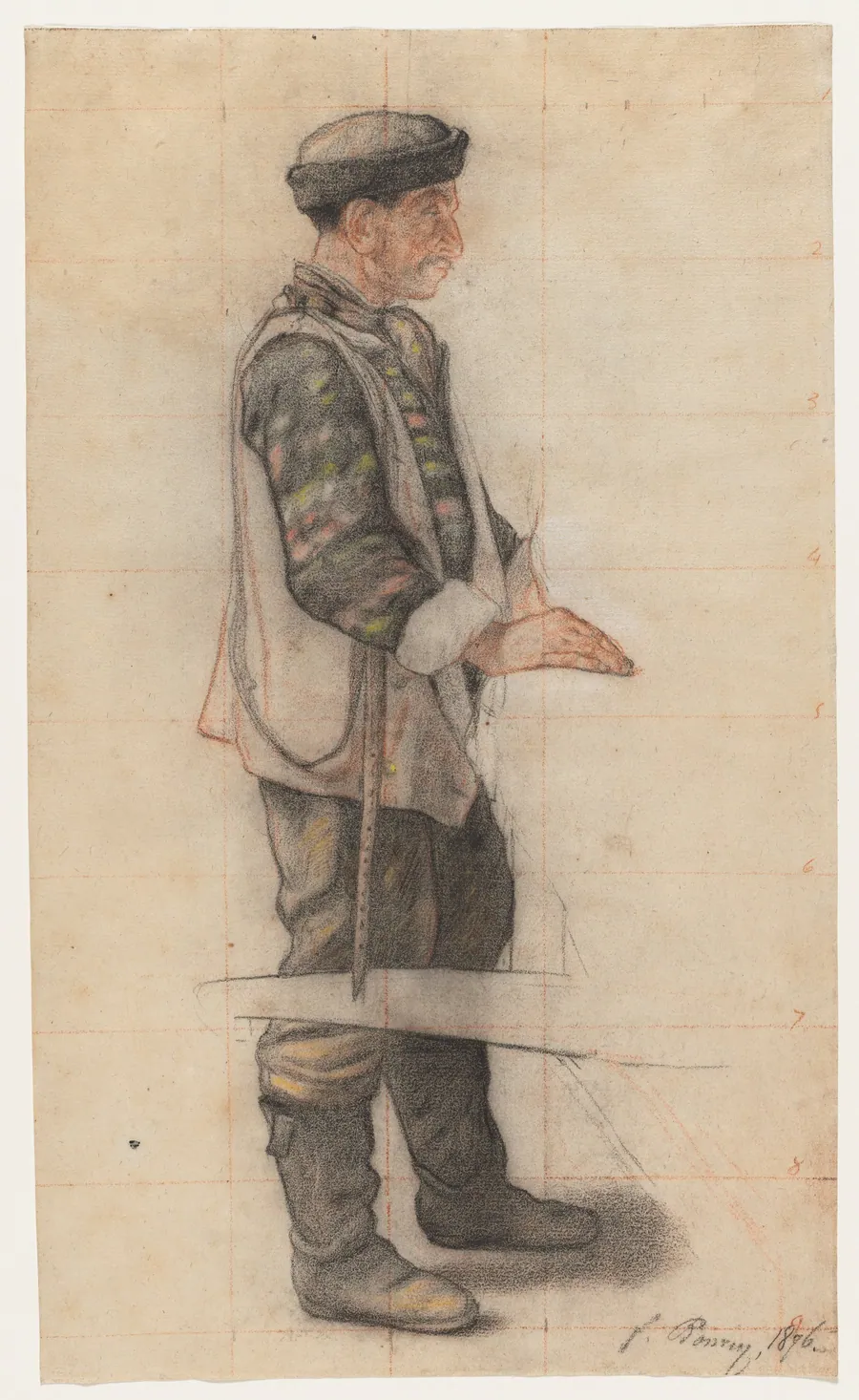 The Stretcher Bearer (Study for "Le Couvreur tombé") by François Bonvin
