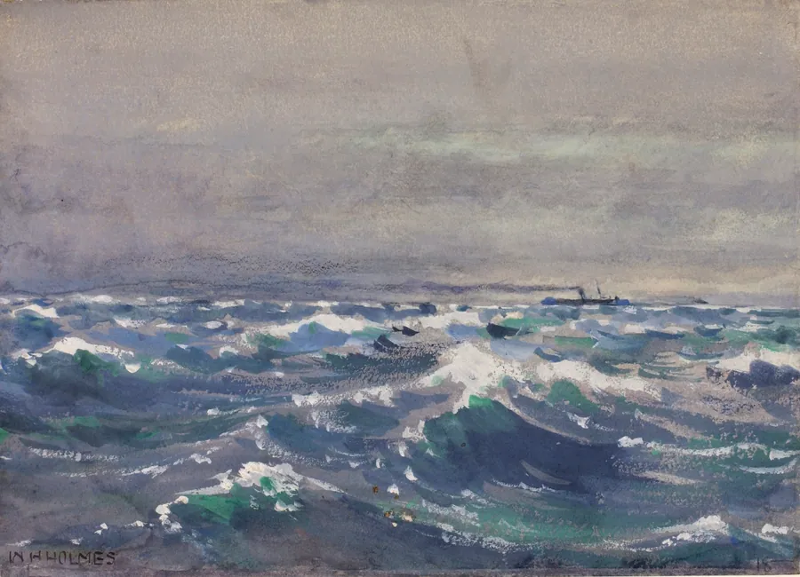 On the Steamer Bremen, off Nova Scotia, 1880 by William Henry Holmes, born Cadiz, OH 1846-died Royal Oak, MI 1933