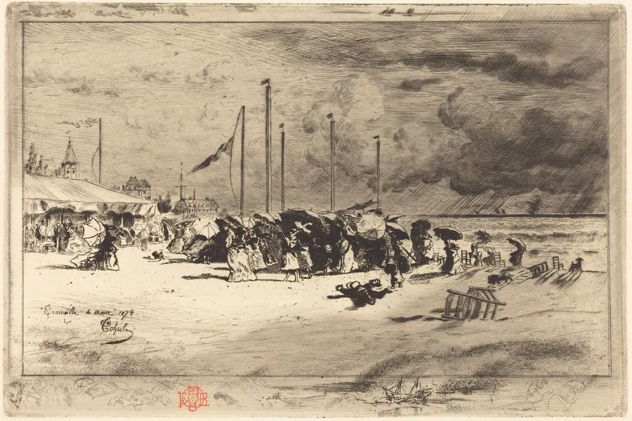 Un Grain à Trouville (Squall at Trouville) by Félix-Hilaire Buhot