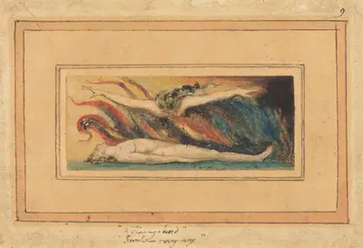 The Soul Hovering Over the Body [from Marriage of Heaven and Hell," plate 14]