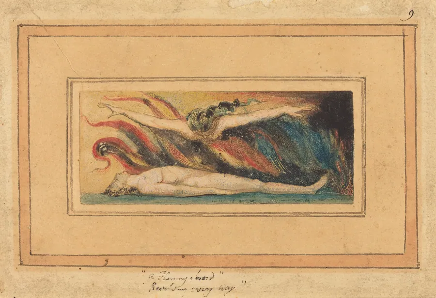 The Soul Hovering Over the Body [from Marriage of Heaven and Hell," plate 14] by William Blake