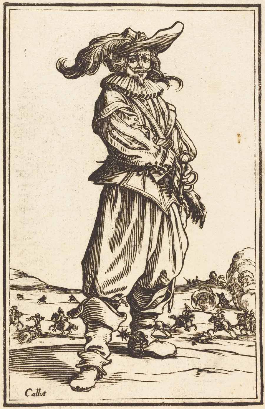 Soldier with Feathered Hat by French 17th Century