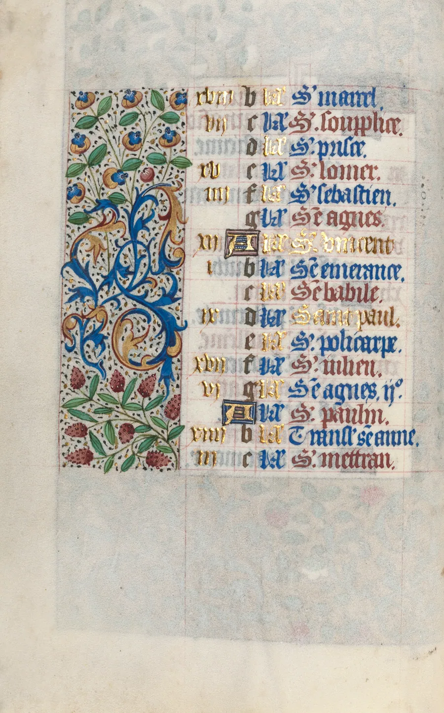 Book of Hours (Use of Rouen): fol. 1v by Master of the Geneva Latini