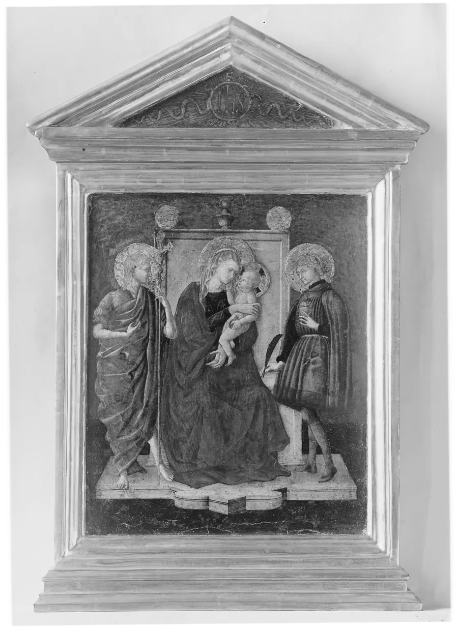 Madonna and Child Enthroned with Saint John the Baptist and Another Saint by Italian (Florentine) Painter