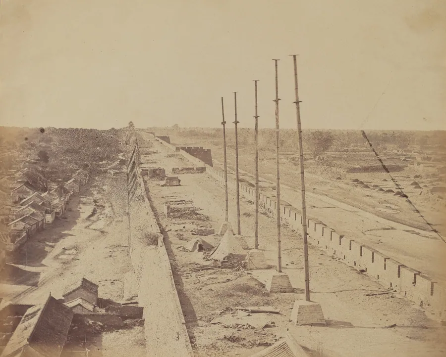 Top of the Wall From Anting Gate, Pekin, Taken Possession by English and French Troops, October 1860 by Felice Beato