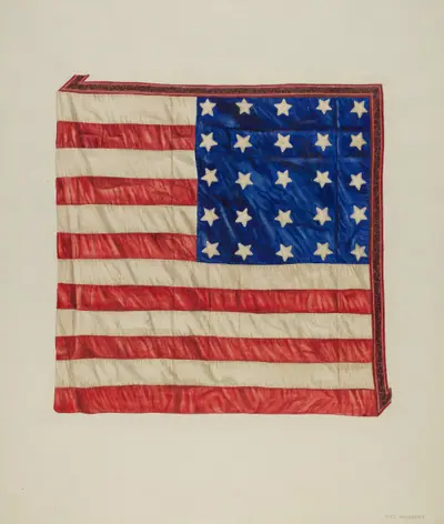 Quilt - Top Star and Flag Design