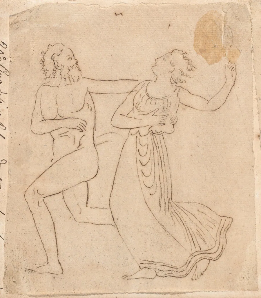 Satyr and Maenad, from Dance in Honor of Bacchus by Jacques-Louis David